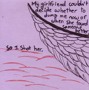 bad breakup ignorant art on a sticky note