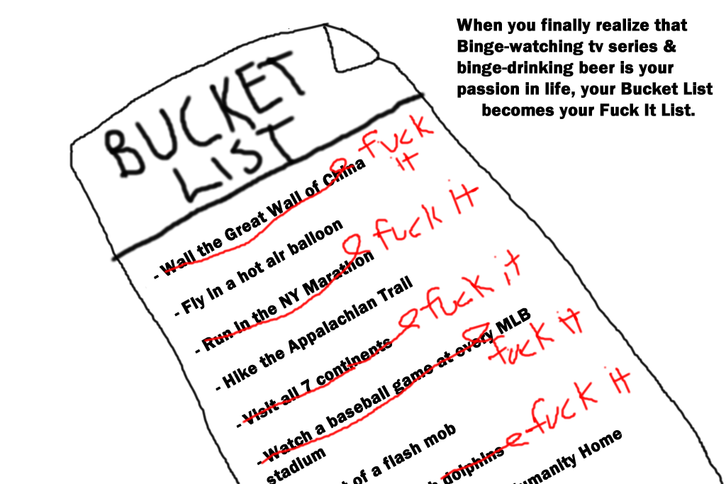 bucket list reconsidered digital funny
